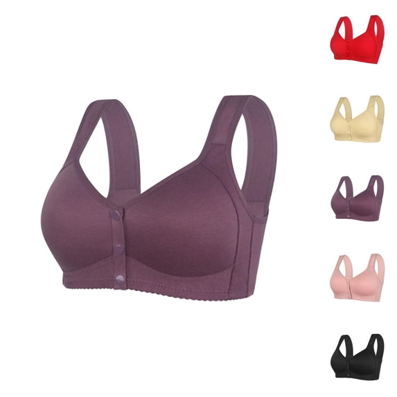 Front Closure Bras for Women Plus Size Lightweight Wide Strap Seamless Wireless Push Up Bralettes Nursing Bra