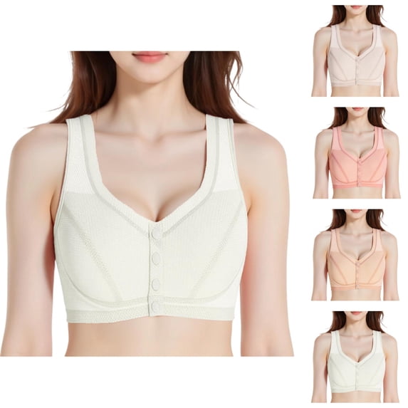 Front Closure Bras for Women Plus Size Wide Strap Wireless Bralettes Lightweight Breathable Everyday Bra