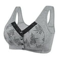 thumbnail image 1 of Front Closure Bras for Women Plus Size Wireless Underwear Comfortable V Neck Push Up Full Coverage Lingerie Everyday Bra,Gray,44 B, 1 of 4