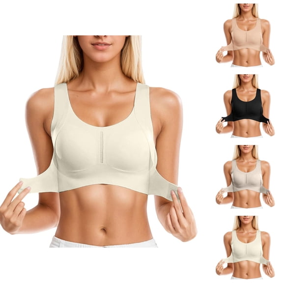Front Closure Bras for Women Posture Corrector Push Up Racerback Wireless Yoga Bralette Comfortable Everyday Bras