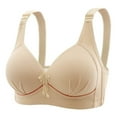 thumbnail image 1 of Front Closure Bras for Women Pullover Bra Feature V-Neck No Underwire Bra Style W-435 Hook and Eye Closure Plus Size Bralettes Khaki 85, 1 of 3
