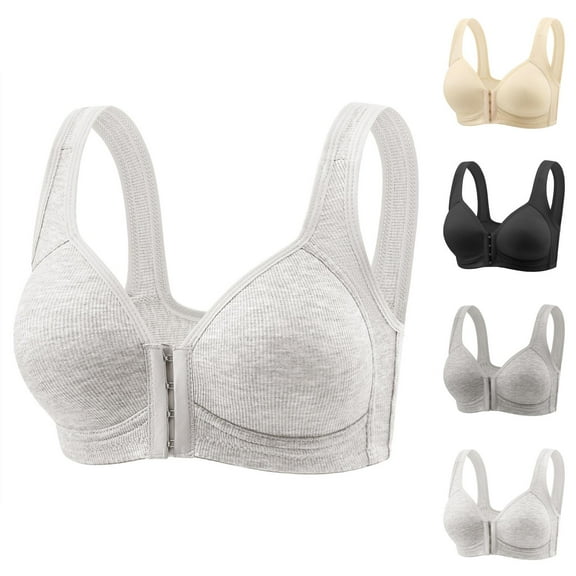 Front Closure Bras for Women Push Up Wireless Front Hook Breathable Bralette Comfortable Everyday Bras