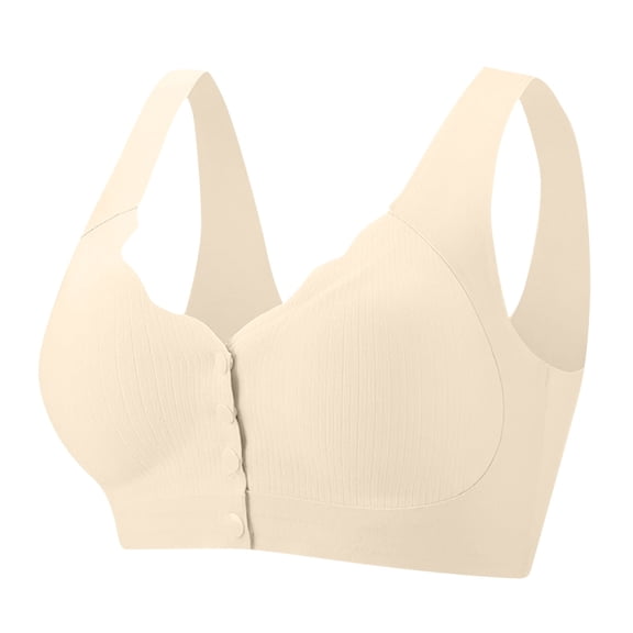 Front Closure Bras for Women Seamless Bra Wireless Sleep Bras for Older Women Wirefree Bralettes Everyday Bra with Wide Straps