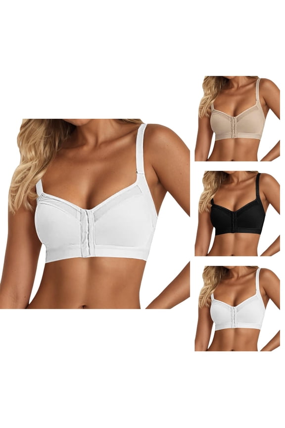 Front Closure Bras for Women Seamless Shaping Wireless Push Up Front Hook Bralette Comfortable Everyday Bras