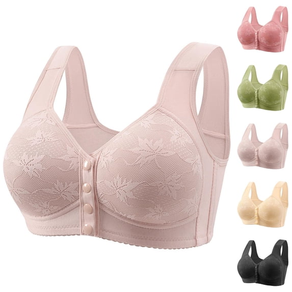 Front Closure Bras for Women Soft Comfortable Wireless Wide Strap Plus Size Bralettes Everyday Bra