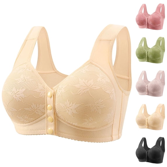 Front Closure Bras for Women Soft Comfortable Wireless Wide Strap Plus Size Bralettes Everyday Bra