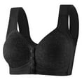 thumbnail image 1 of Front Closure Bras for Women V Neck Wireless Bras Front Button Push Up Bra for Old Women Seamless Bralettes with Wide Strap, 1 of 2