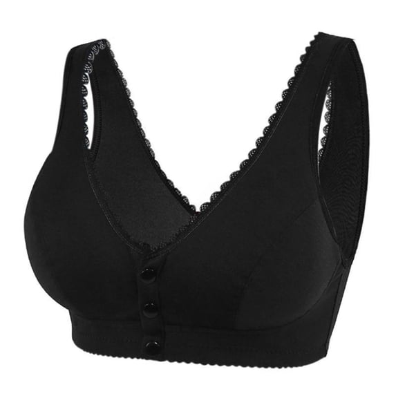 Front Closure Bras for Women Wide Strap Wireless Full Coverage Soft Cup ...