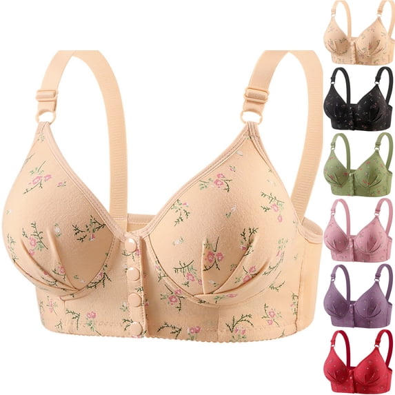 Front Closure Bras for Women Wireless Full Coverage Lightly Padded ...