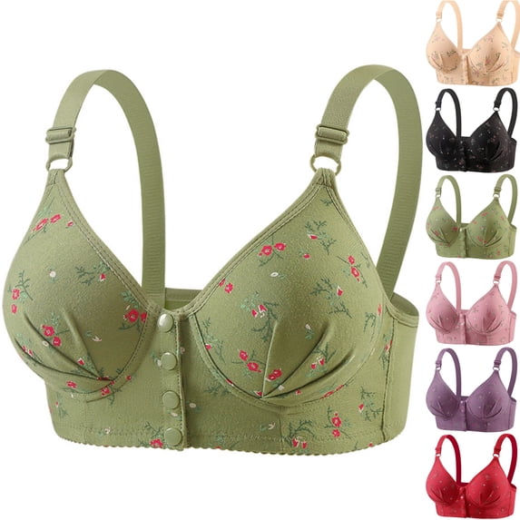 Front Closure Bras for Women Wireless Full Coverage Lightly Padded ...
