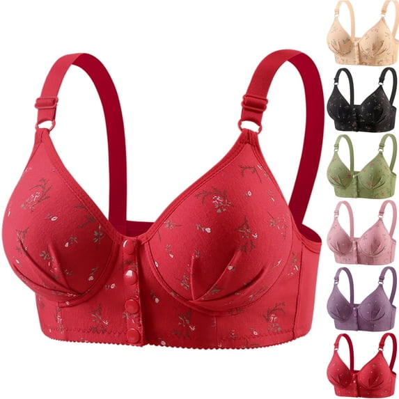 Front Closure Bras for Women Wireless Full Coverage Lightly Padded ...