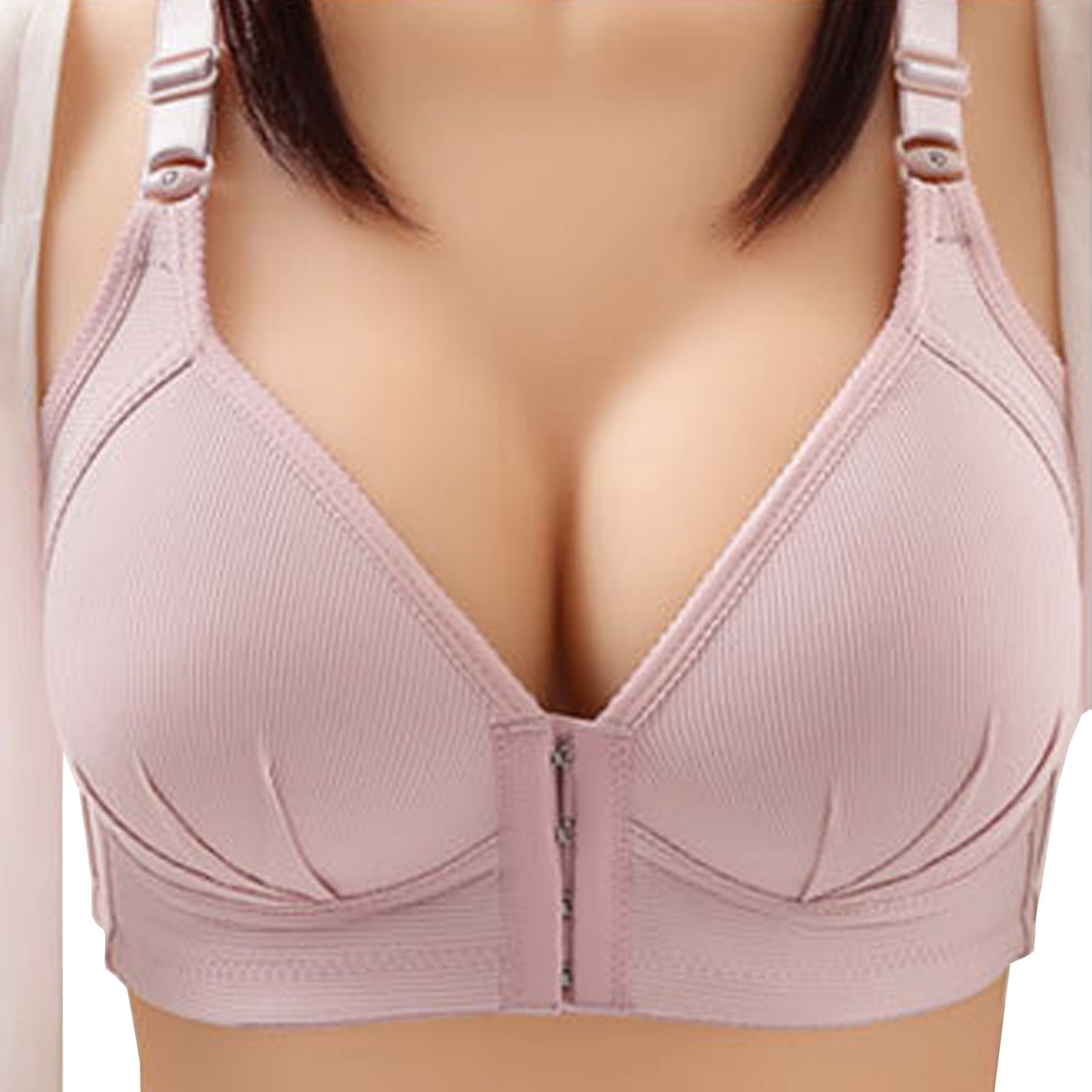 Front Closure Bras for Women Wireless Full Figure Bra Deep V Sexy Camisole Bralette Seamed Daily