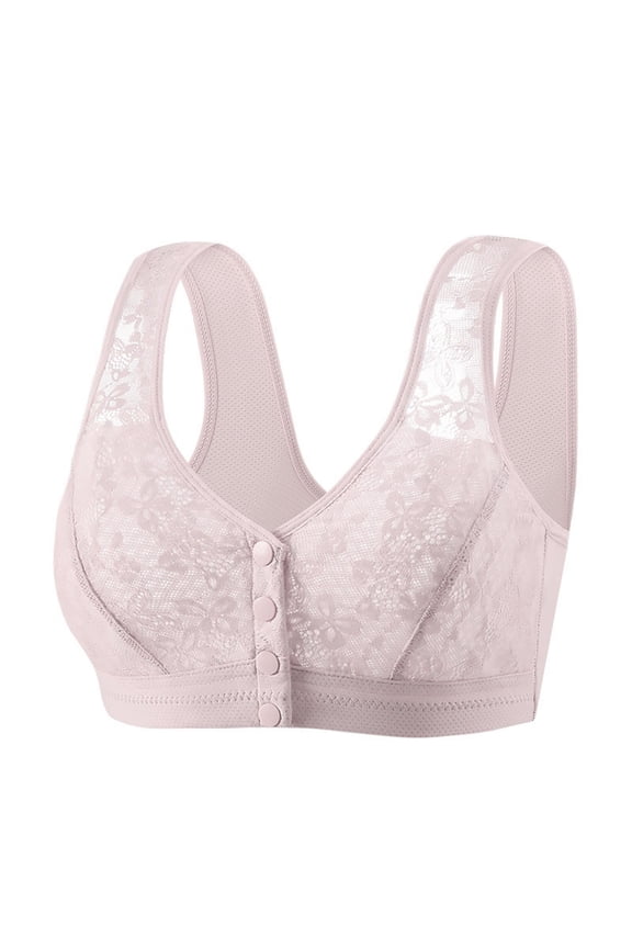 Front Closure Bras for Women Wireless No Underwire Comfort Convenient Seamless Supportive Mastectomy Bralettes Plus Size Lace Everyday Bras