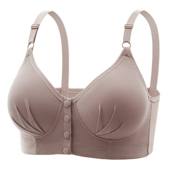 Front Closure Comfort Bra - Wireless Full Coverage Bralette for Older Women, Easy Hook Nursing Bra | Hontri | Womens Front Closure Bra Comfortable Underwear No Rims Convenient (Coffee | 40)
