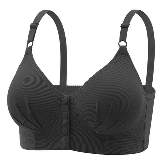 Front Closure Comfort Bra - Wireless Full Coverage Bralette for Older Women, Easy Hook Nursing Bra | Hontri | Womens Front Closure Bra Comfortable Underwear No Rims Convenient (Black | 40)
