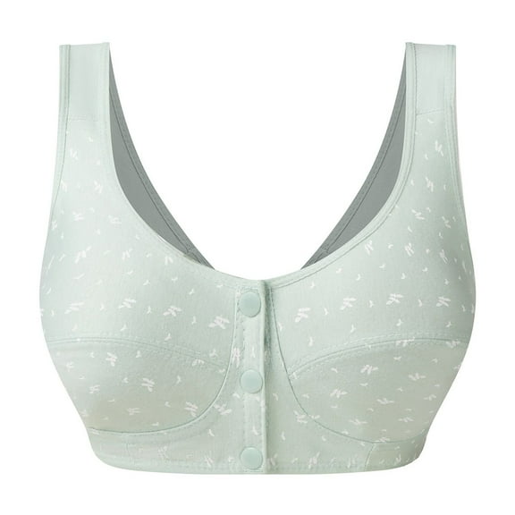 Front Closure Comfortable Wireless Bra for Older Women Offering Supportive Features for Enhanced Shape and Lift T-shirt Bra(Color:Mint Green,Size:36)