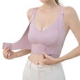 thumbnail image 1 of Front Closure Full Coverage Wireless Bra for Women, Thin Fixed Cup Seamless Bra with Adjustable Straps, Smooth Daily, 1 of 9