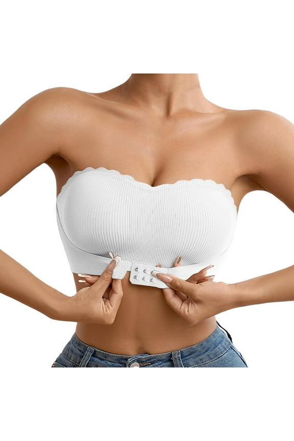 Front Closure Strapless Bra Seamless Comfort Support Wireless Tshirt Everyday Wear Leisure Lightweight Soft Breathable