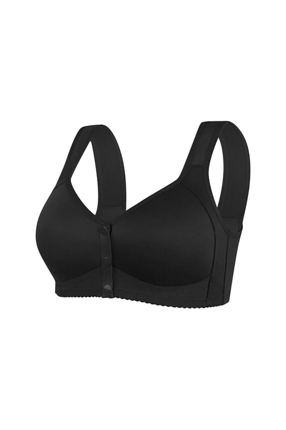 Front Closure T Back Bra for Women Plus Size Full Bust Support Seamless Unlined Wireless Comfort Design