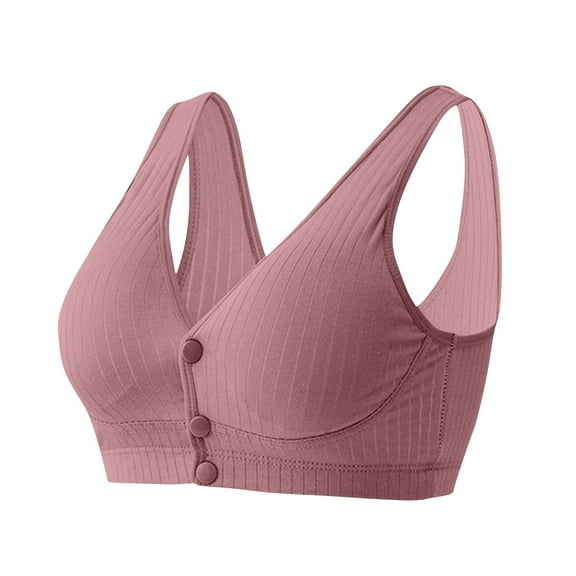 Front Closure Wireless Bra for Women, Breathable Comfort Everyday Support with Adjustable Straps, Soft Cup Non-Padded Underwire-Free Design