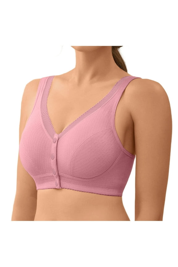 Front Closure Wireless Bra for Women, Breathable Comfort Everyday Wear, Soft Nylon Material, Hand Wash Only