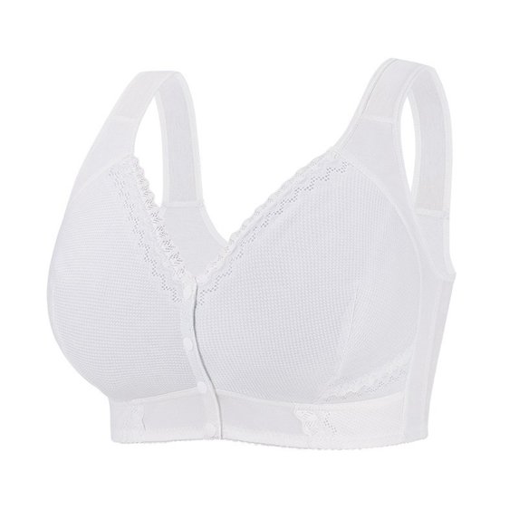 Front Closure Wireless Bras for Women Full Coverage No Underwire Comfort Lift Bra with Wide Straps Plus Size