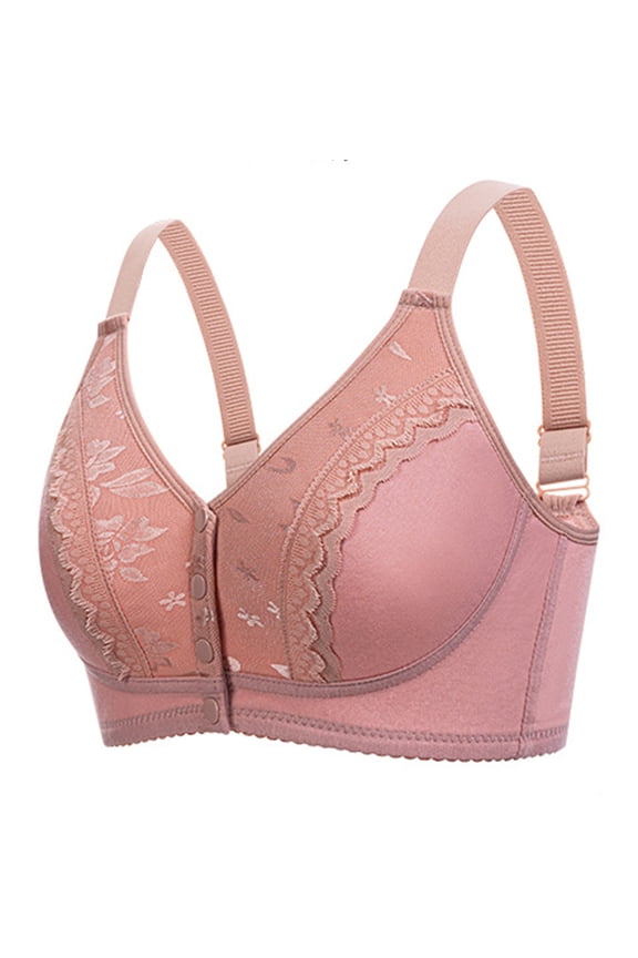 Front Closure Women's Bras, Soft Large Cup Full Cup Comfortable Bra,Seamless Deep V Bralette Underwirefree