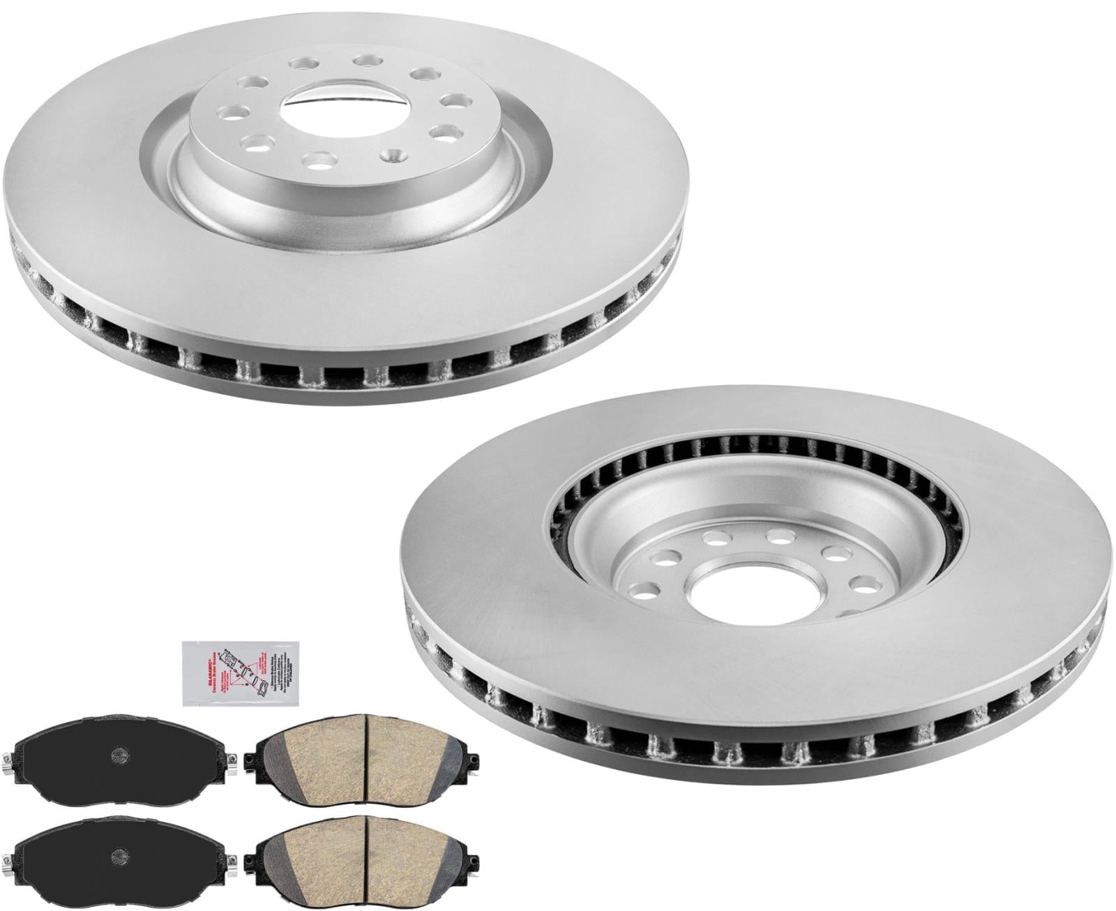 Front Coated Brake Rotors & Ceramic Brake Pads For Volkswagen Tiguan 2018-2021