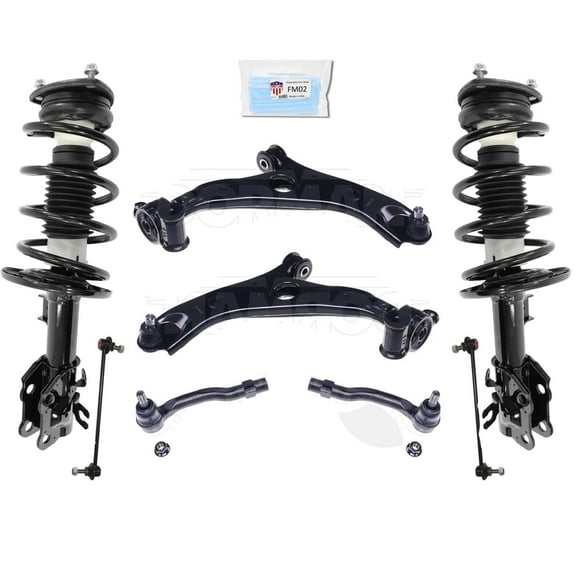 Front Complete Struts Lower Controls Arms Tie Rods Links Fits 2014-2017 Mazda 6