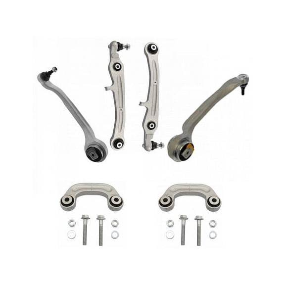 Front Control Arm Ball Joint Sway Bar Link Kit 6 Piece - Compatible with 2004 - 2010 Audi A8 Quattro 2005 2006 2007 2008 2009