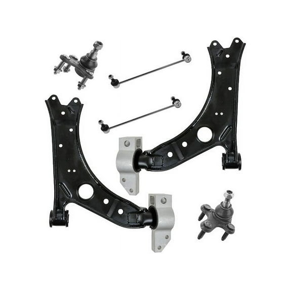 Front Control Arm Ball Joint Sway Bar Link Kit 6 Piece - Compatible with 2006 - 2013 Audi A3 2007 2008 2009 2010 2011 2012
