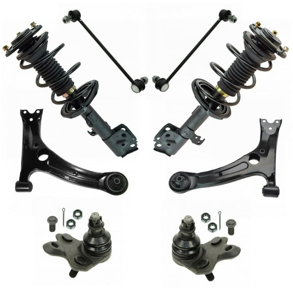Front Control Arm Ball Joint Sway Bar Link Loaded Strut Suspension Kit Set 8pc PSA65378