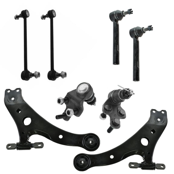 TRQ Front Steering & Suspension Kit Ball Joint Control Arm Sway Bar Stabilizer Link Tie Rod Fits 2004-2006 Lexus RX330 2007-2009 RX350 2006-2008 RX400h 2004-2007 Toyota Highlander