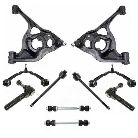 TRQ Front Steering & Suspension Kit Control Arm with Ball Joint Sway Bar Stabilizer Link Tie Rod Fits 2003-2014 Chevrolet Express 1500 2003-2005 Express 2500 GMC Savana 1500 Savana 2500