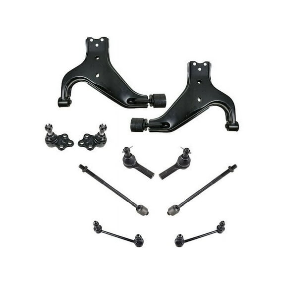 Front Control Arm Ball Joint Tie Rod End Kit 10 Piece - Compatible with 1996 - 2004 Nissan Pathfinder 1997 1998 1999 2000 2001 2002 2003