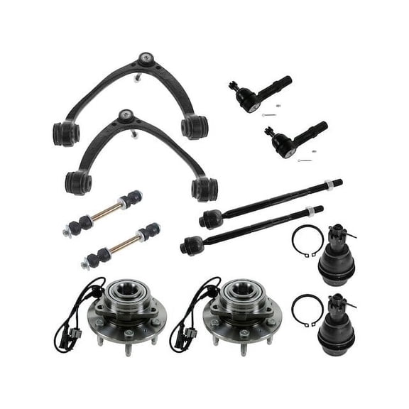 Front Control Arm Ball Joint Tie Rod End Kit 12 Piece - Compatible with 2007 - 2014 GMC Yukon XL 1500 4WD 2008 2009 2010 2011 2012 2013