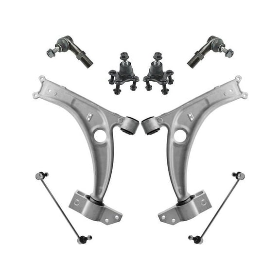 Front Control Arm Ball Joint Tie Rod End Kit 8 Piece - Compatible with 2009 - 2017 Volkswagen CC 2010 2011 2012 2013 2014 2015 2016