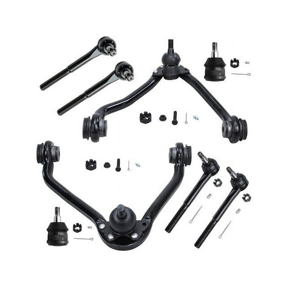 Front Control Arm Ball Joint Tie Rod End Kit - Compatible with 1996 - 2002 Chevy Express 2500 1997 1998 1999 2000 2001