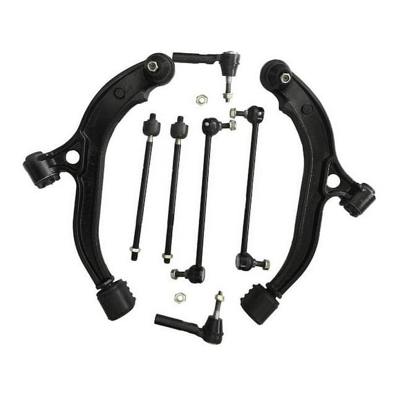 Front Control Arm, Ball Joint, Tie Rod End, Sway Bar End Link Kit - 8 Piece - Compatible with 2001 - 2004 Dodge Caravan (Excludes AWD) 2002 2003