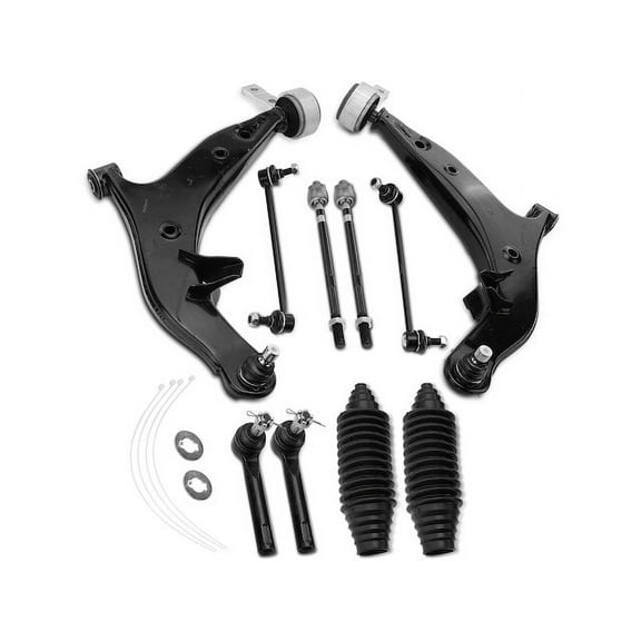 Front Control Arm Ball Joint Tie Rod and Sway Bar Link Kit 10 - Compatible with 2004 - 2009 Nissan Quest 3.5L V6 Naturally Aspirated 2005 2006 2007 2008