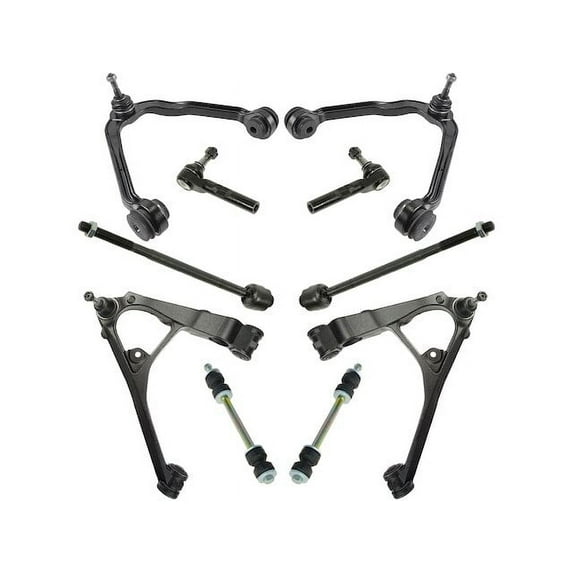 Front Control Arm Ball Joint Tie Rod and Sway Bar Link Kit 10 Piece - Compatible with 2003 - 2014 Chevy Express 1500 AWD 2004 2005 2006 2007 2008 2009 2010 2011 2012 2013
