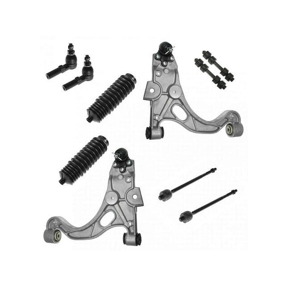 Front Control Arm Ball Joint Tie Rod and Sway Bar Link Kit 10 Piece - Compatible with 2000 - 2005 Cadillac DeVille 2001 2002 2003 2004