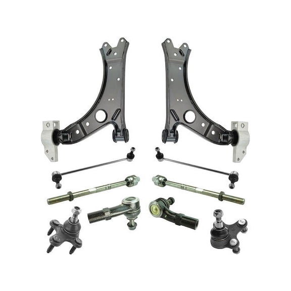 Front Control Arm Ball Joint Tie Rod and Sway Bar Link Kit 10 Piece - Compatible with 2007 - 2013 Volkswagen GTI 2008 2009 2010 2011 2012