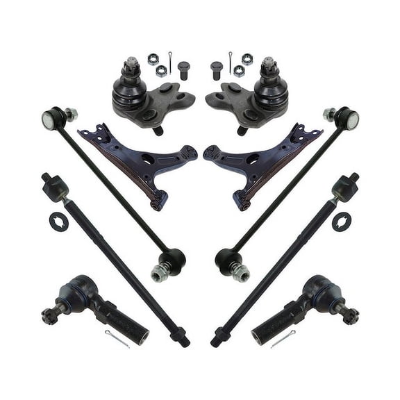 Front Control Arm Ball Joint Tie Rod and Sway Bar Link Kit 10 Piece - Compatible with 2014 - 2018 Toyota Corolla 2015 2016 2017