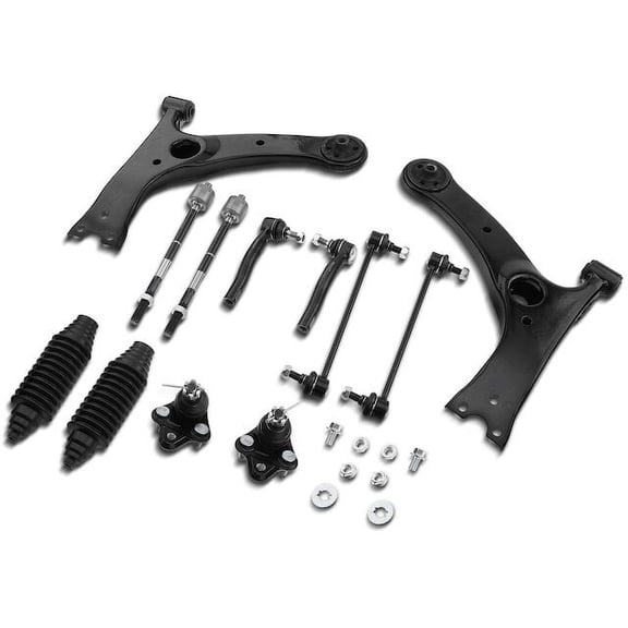 Front Control Arm Ball Joint Tie Rod and Sway Bar Link Kit 12 - Compatible with 2003 - 2008 Toyota Corolla 1.8L 4-Cylinder 2004 2005 2006 2007