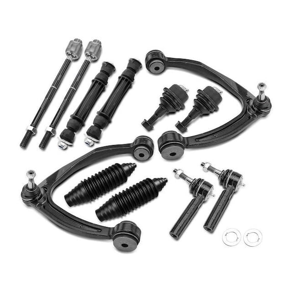 Front Control Arm Ball Joint Tie Rod and Sway Bar Link Kit 12 - Compatible with 2007 - 2013 Chevy Avalanche 2008 2009 2010 2011 2012