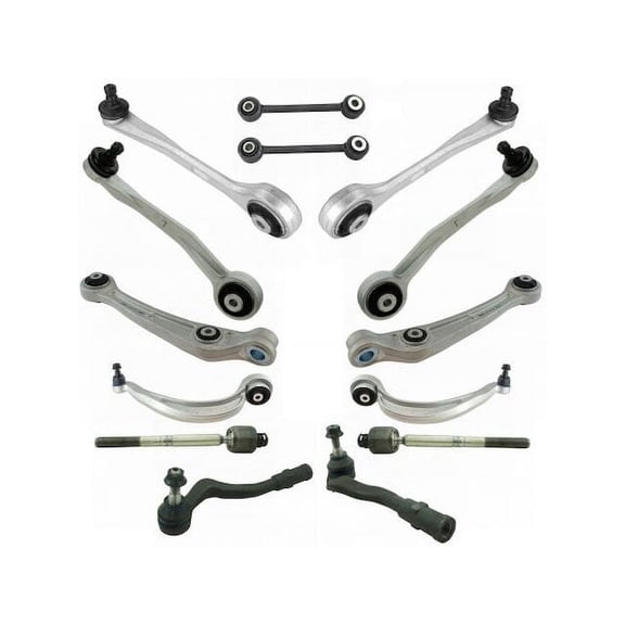 Front Control Arm Ball Joint Tie Rod and Sway Bar Link Kit 14 Piece - Compatible with 2013 - 2014 Audi A5