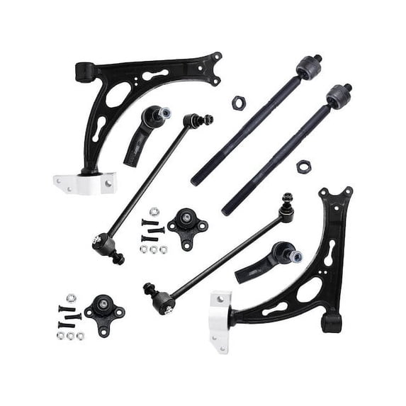 Front Control Arm Ball Joint Tie Rod and Sway Bar Link Kit - Compatible with 2007 - 2014 Volkswagen GTI 2008 2009 2010 2011 2012 2013