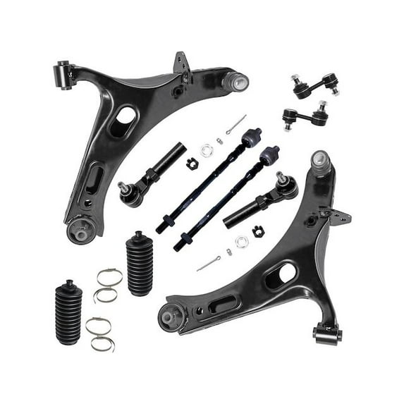 Front Control Arm Ball Joint Tie Rod and Sway Bar Link Kit - Compatible with 2010 - 2014 Subaru Legacy 2011 2012 2013