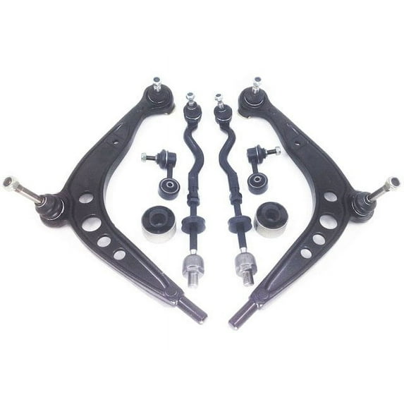 Front Control Arm Kit with Tie Rods Ball Joints and Sway Bar Links - Compatible with 1998 - 1999 BMW 323is